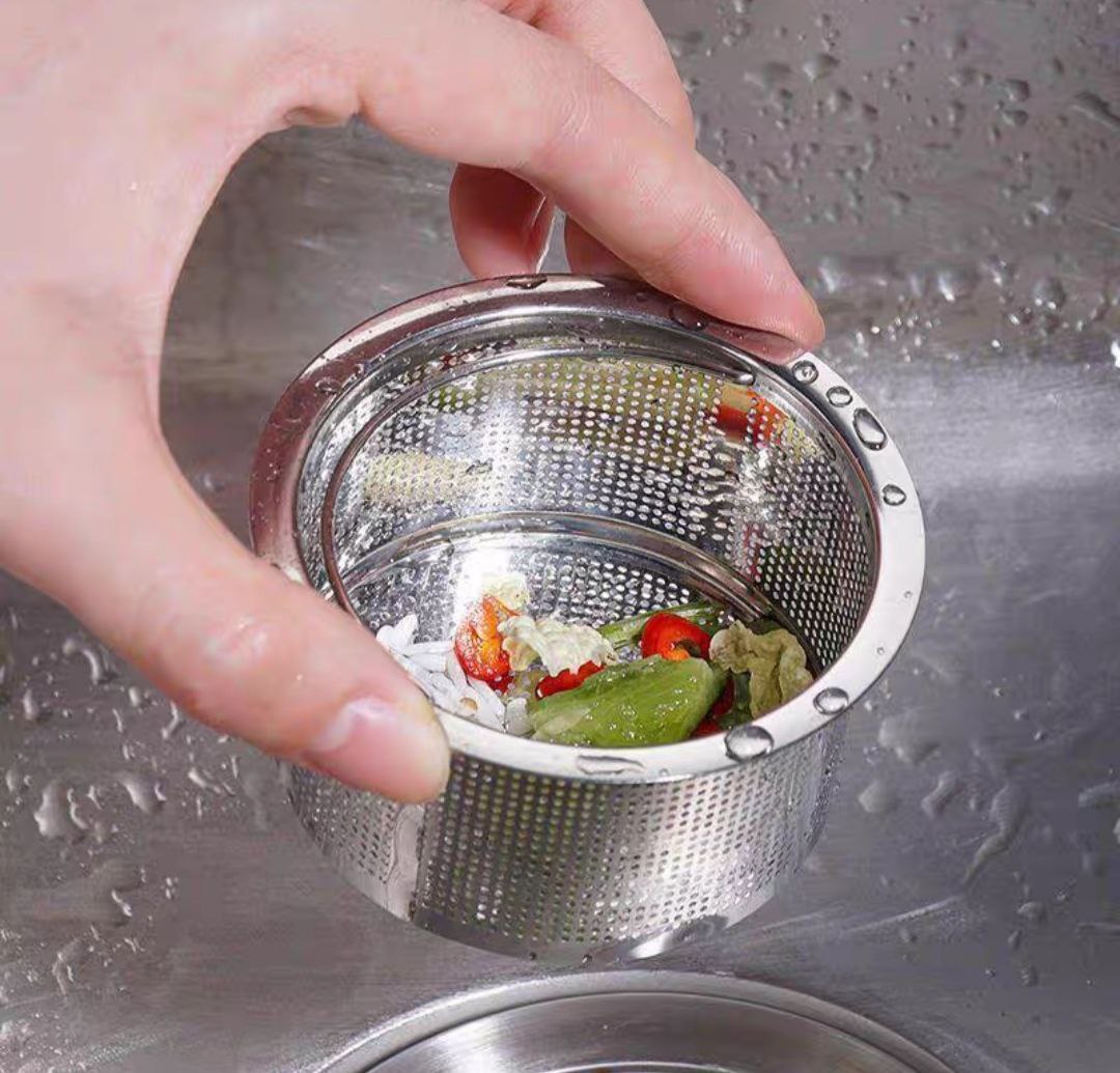 Dụng cụ lọc rác bằng inox 304 tránh tắc nghẽn bồn rửa bát bền đẹp có quai xách