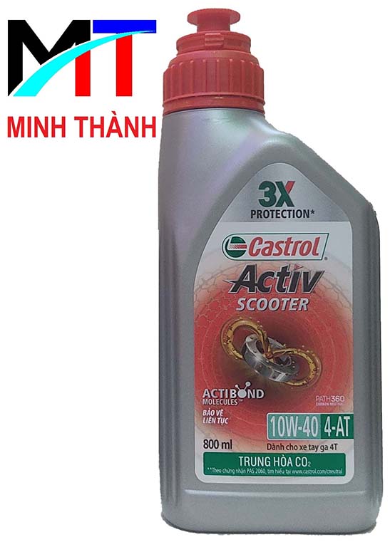 Dầu nhớt cho xe tay ga Castrol Activ Scooter, SAE 10W-40, 0.8L