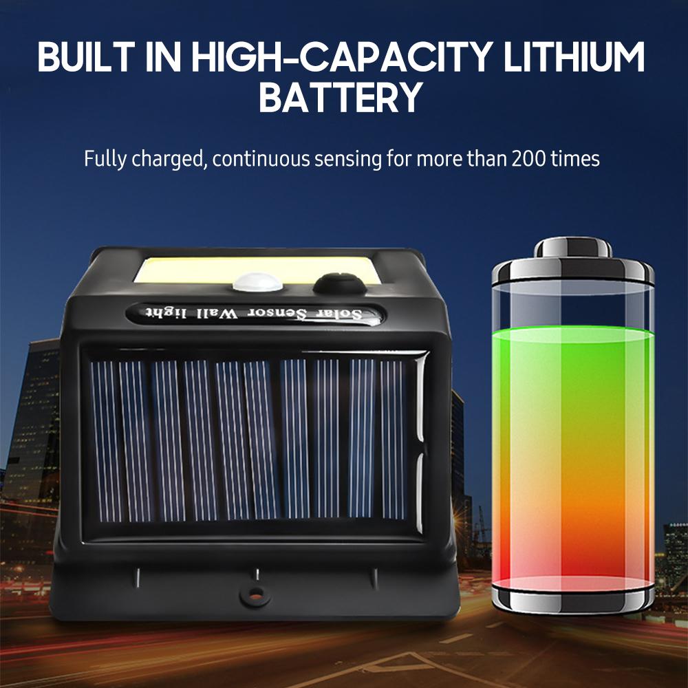 Household Solar Lamp Human Body Sensing Waterproof Solar Outdoor Body Induction Solar Wall Lamp 1200mAh for Courtyard Patio Garden Lighting 48LED Night Lamp No Wiring Required