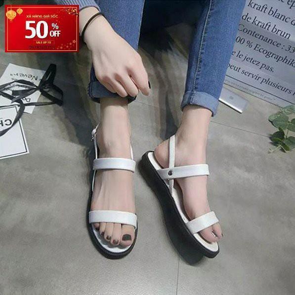 GIÀY SANDAL NỮ QUAI NGANG DA MỀM MỊN - MSP 2972