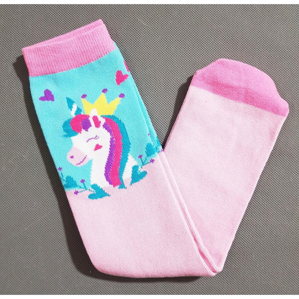 Vớ cao cổ cotton hoạt hình ngựa pony bé gái