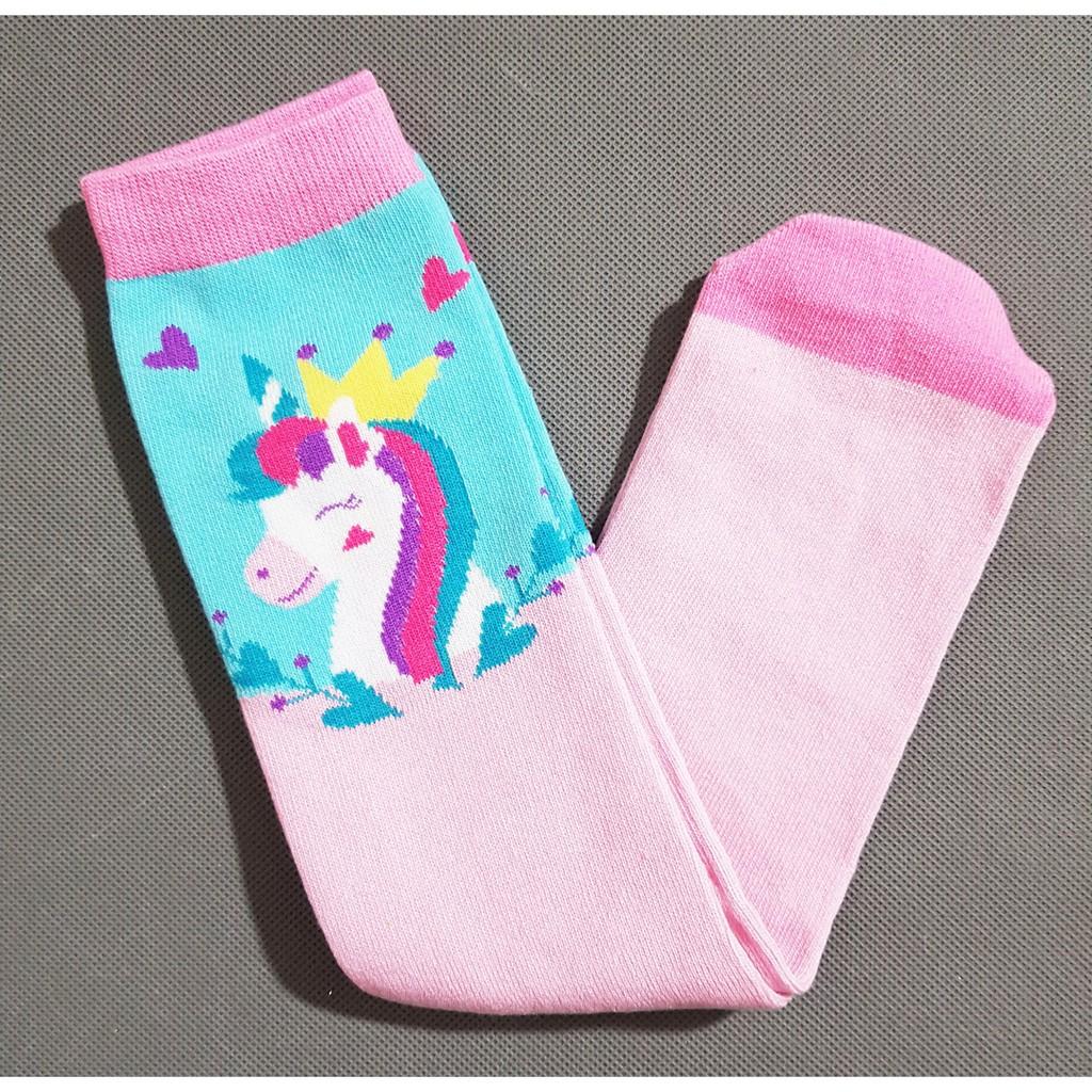 Vớ ( tất) cao cổ cotton hoạt hình ngựa pony bé gái