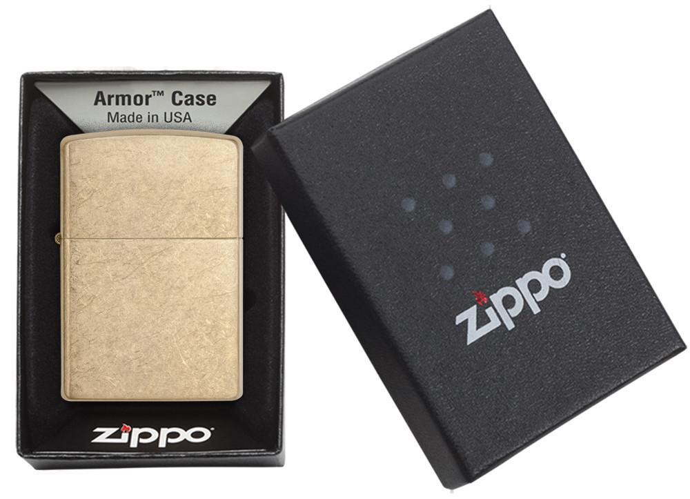 Bật lửa Zippo Tumbled Brass Armor 28496