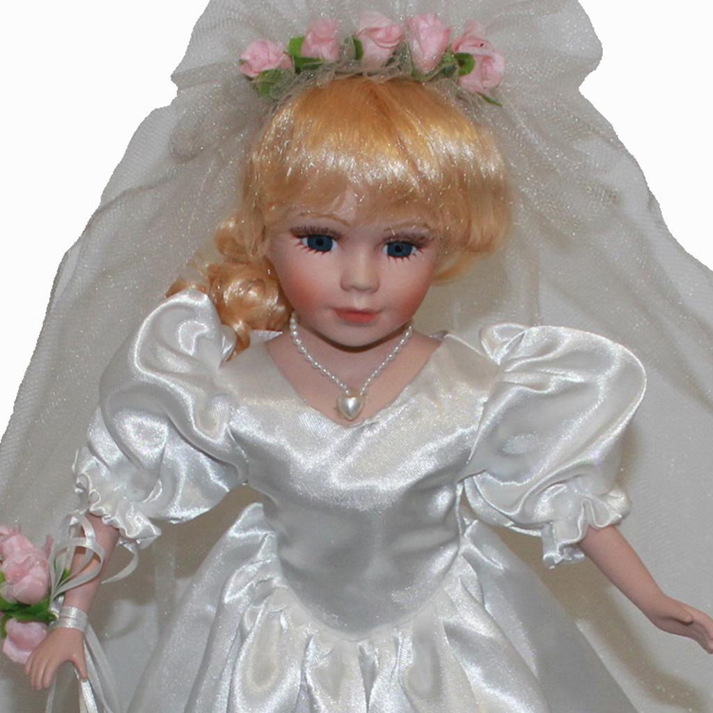 40cm Retro Porcelain Women Bride Doll Figure Handicraft White Kids Gift