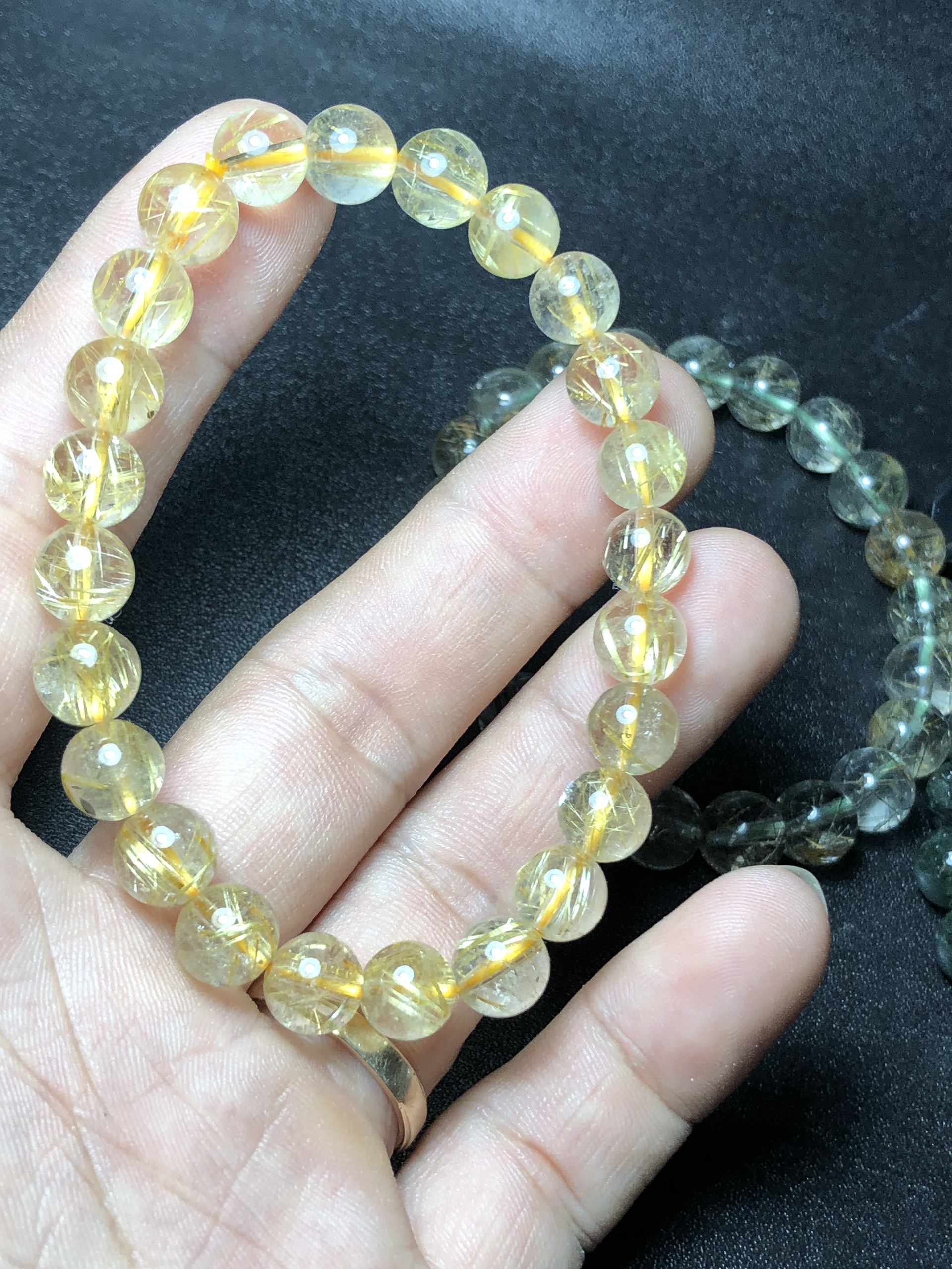 Vòng tay tóc vàng 8mm