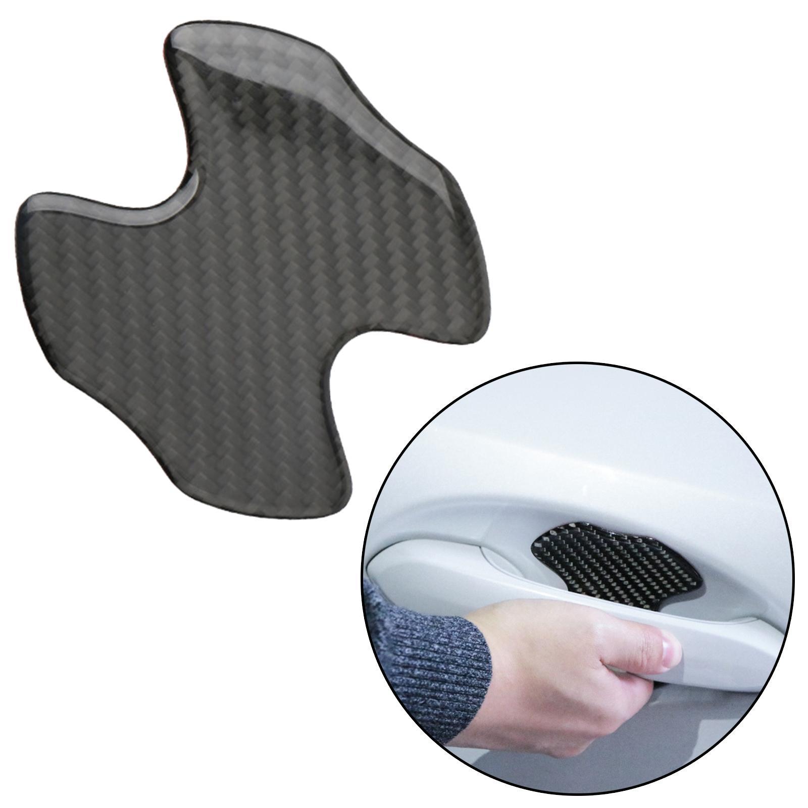 Carbon Fiber Car Door Handle Films Anti-Scratch Sticker Carbon Fiber Black