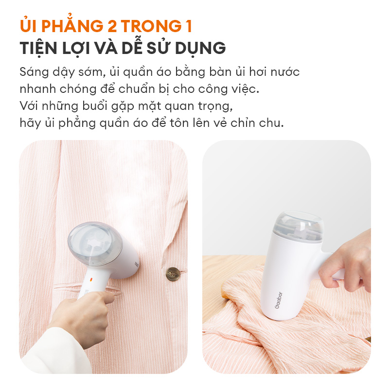 Bàn ủi hơi nước cầm tay Gaabor GS1200M-WH01A công suất 1200W dung tích 100ml - Hàng chính hãng