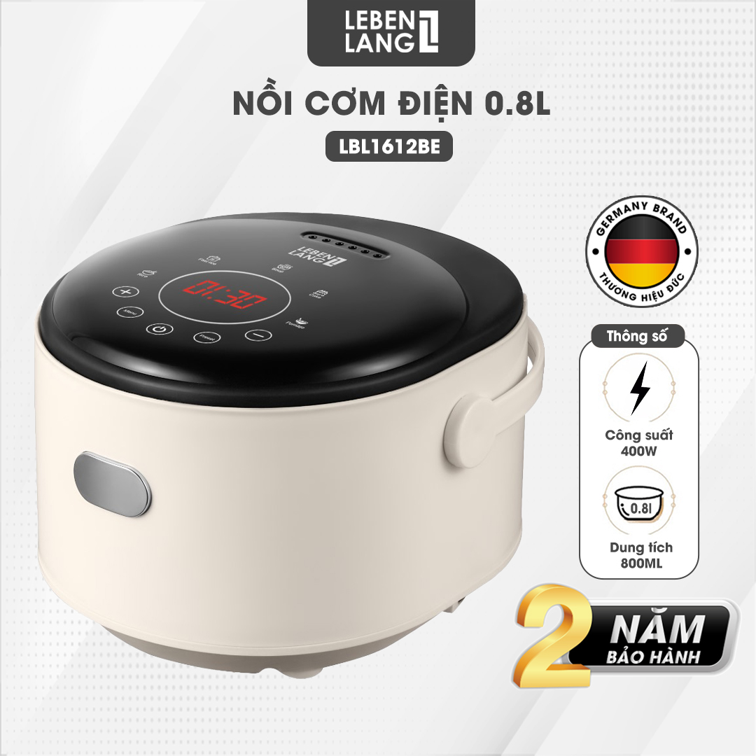 Nồi cơm điện tử LBL1612, 800ml nhỏ gọn, công suất 400W, lòng nồi chống dính, thiết kế trang nhã, bảo hành 2 năm - hàng chính hãng