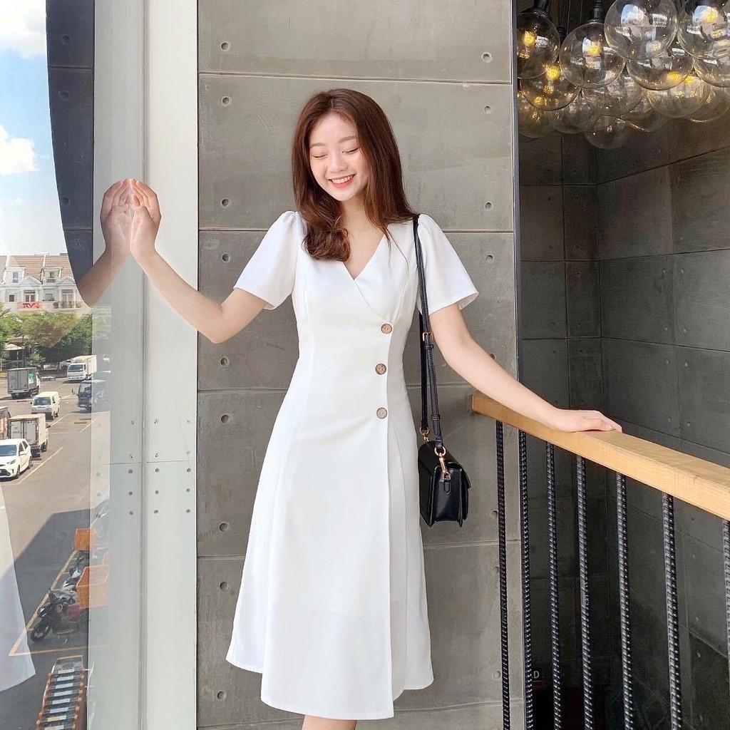 Váy basic nút dừa tròn DYDY DRESS- V011