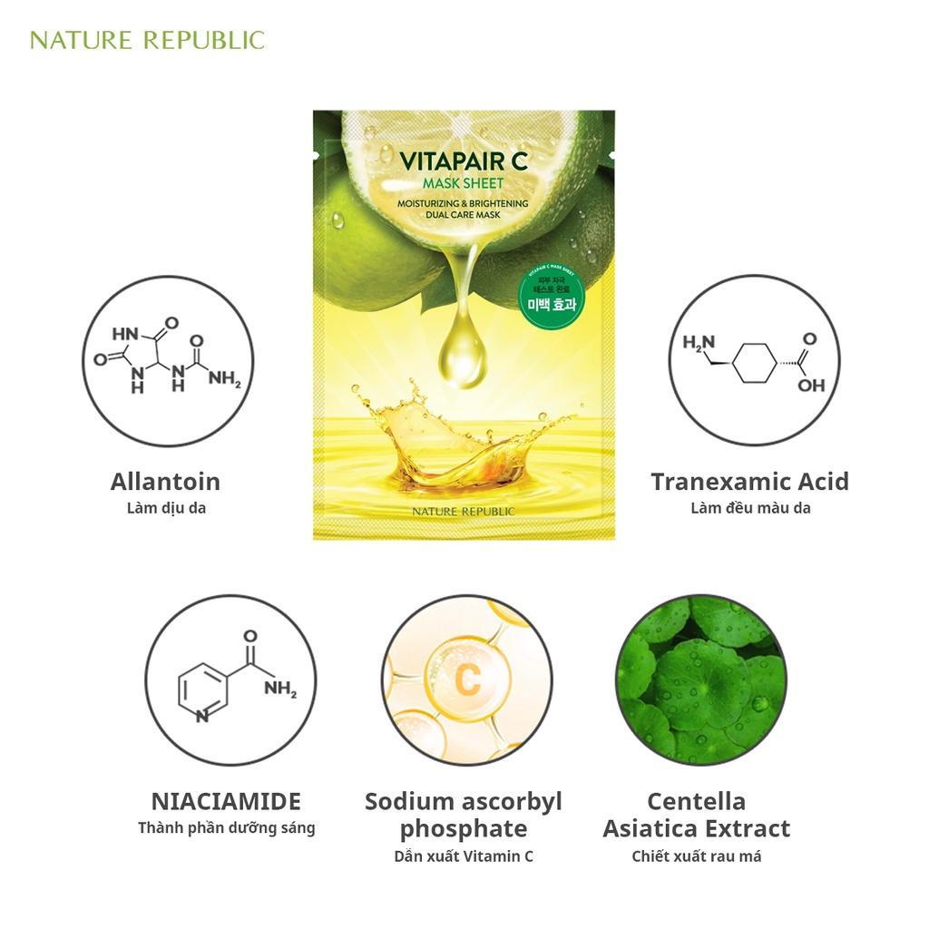 Nature Republic Mặt nạ giấy dưỡng sáng và làm đều màu da Vitapair C Mask Sheet 25ml
