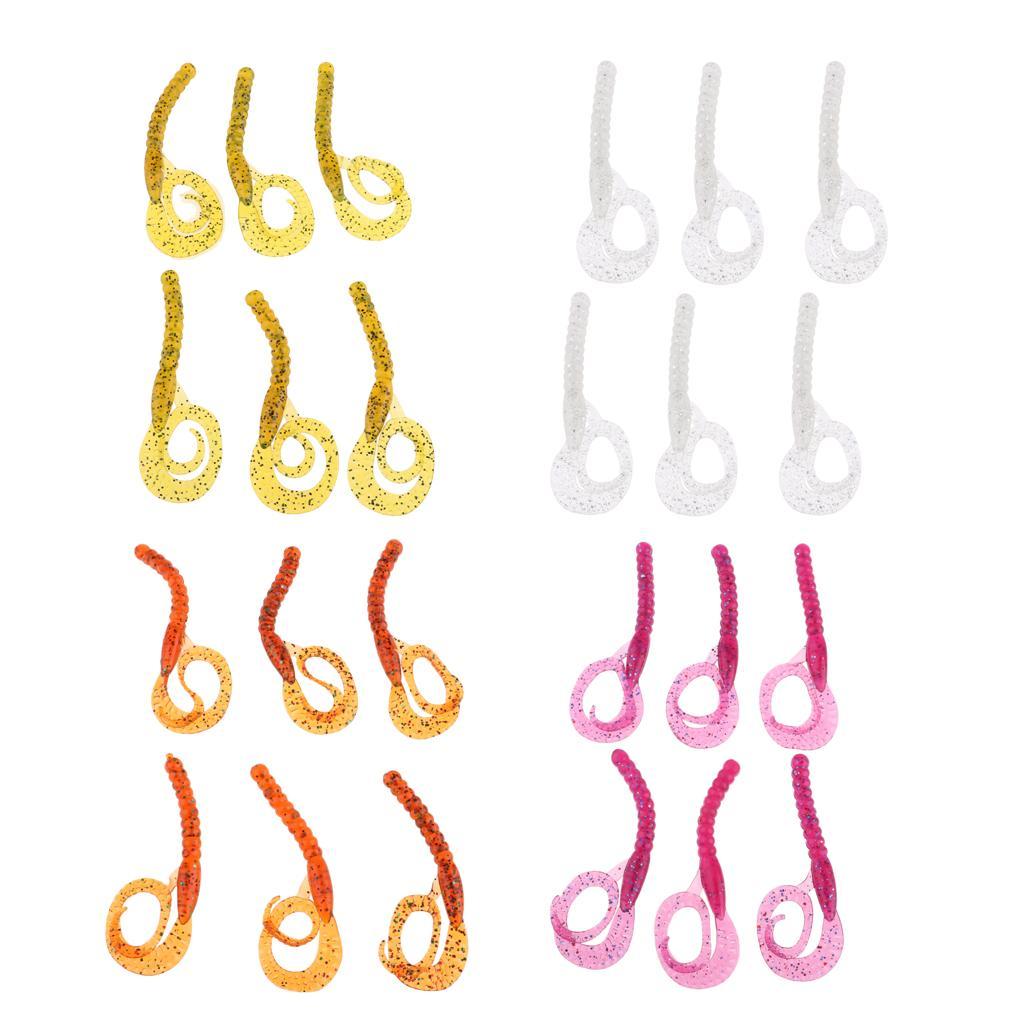 6pcs Flexible Grub Worm Soft Fishing Lure Simulation Earthworm Bait