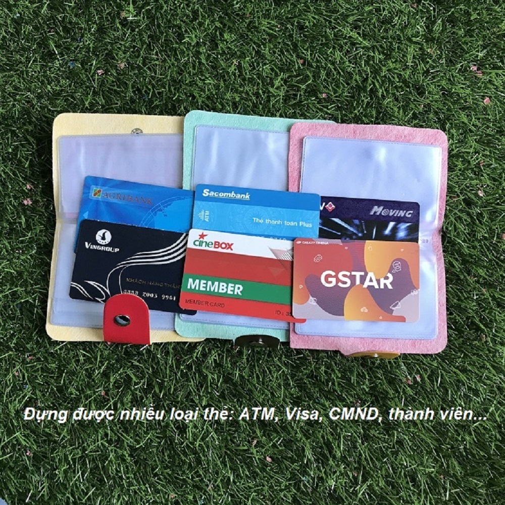 Ví da mini siêu tiện dụng với 24 ngăn đựng các loại thẻ atm, name card, thẻ xe - giao màu ngẫu nhiên - VD20