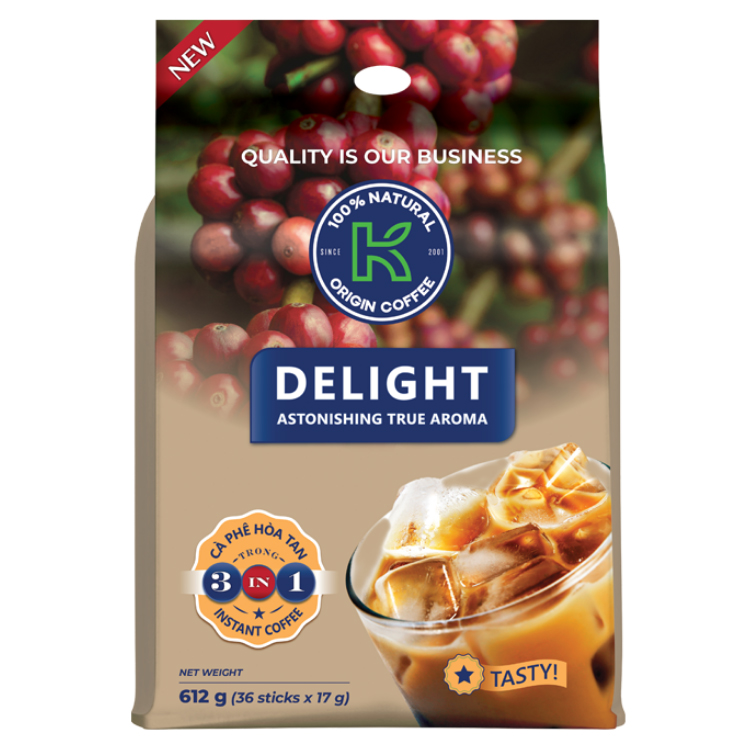 Cà Phê Hòa Tan K-Coffee Delight 3in1 (612g / Túi)