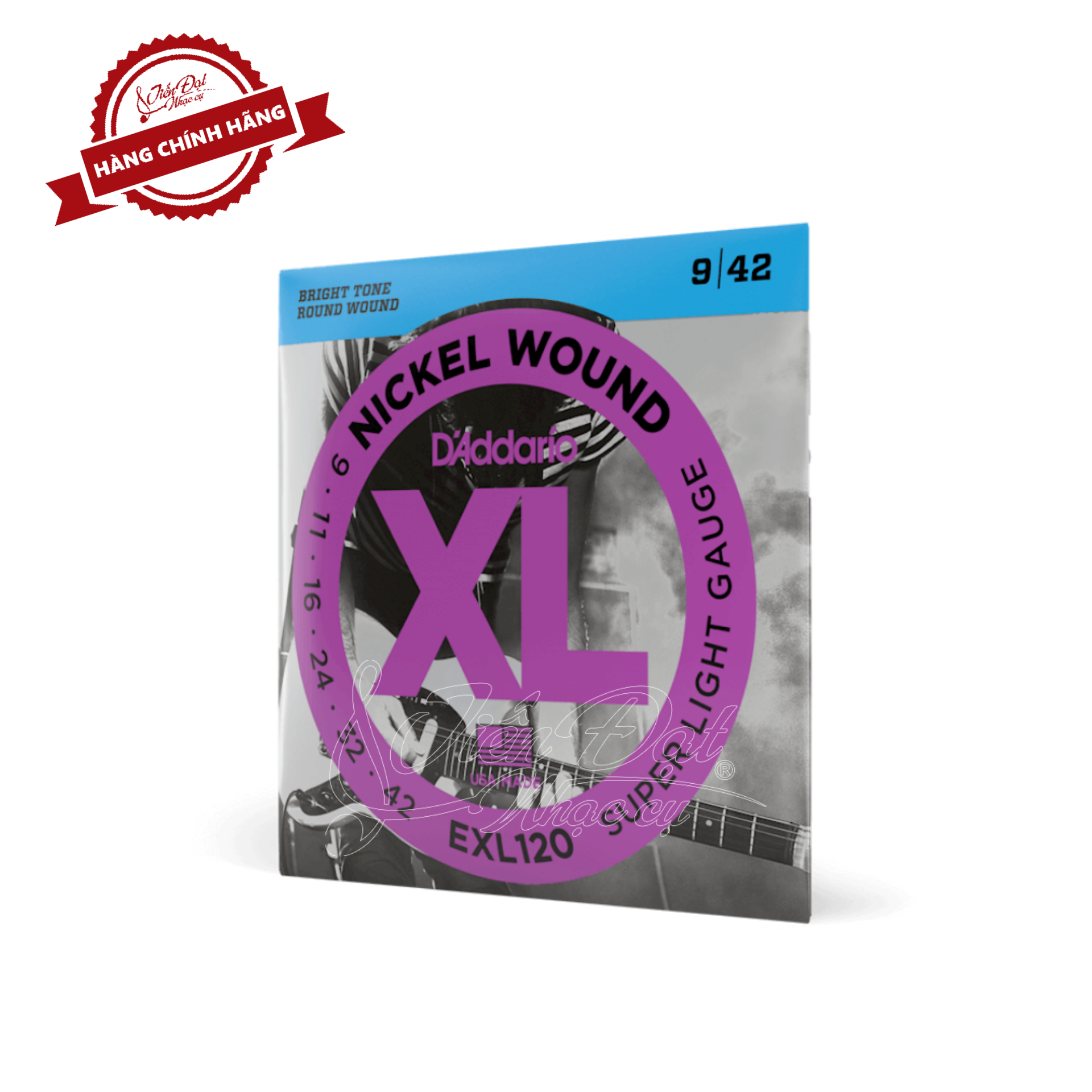 Bộ Dây Đàn Guitar Electric D'Addario EXL120 Nickel Wound 9-42 - Hàng Chính Hãng