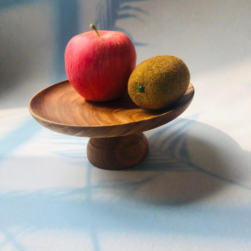 Đế Đựng Bánh, Hoa Quả, Cakestand, Mâm Bồng Gỗ Keo Nguyên Khối 18x8/14x7 cm, Phụ Kiện Làm Bánh, Nhà Bếp, Chụp Ảnh Decor