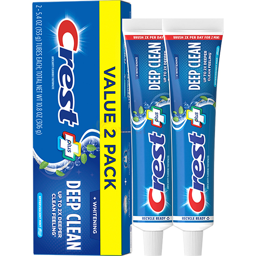 Combo kem đánh răng Crest Plus Deep Clean (153g x 2) - Hàng chính hãng