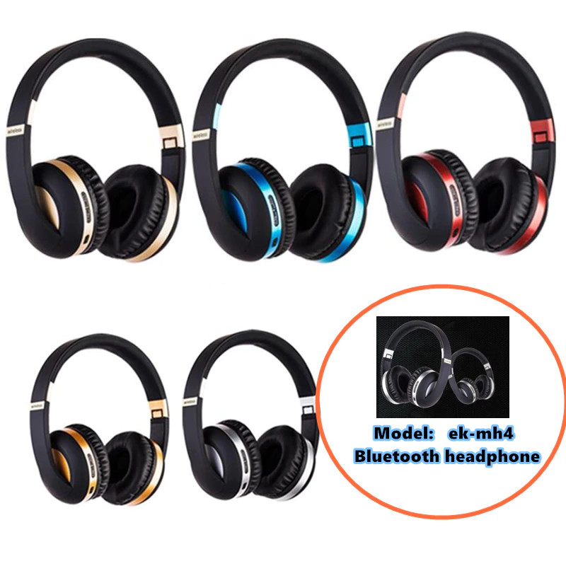 Tai Nghe Bluetooth Chụp Tai Không Dây EK-MH4 Chất Lượng Âm Thanh Tuyệt Vời Hỗ Trợ Thẻ Nhớ 32GB - Đen - Hàng Nhập Khẩu