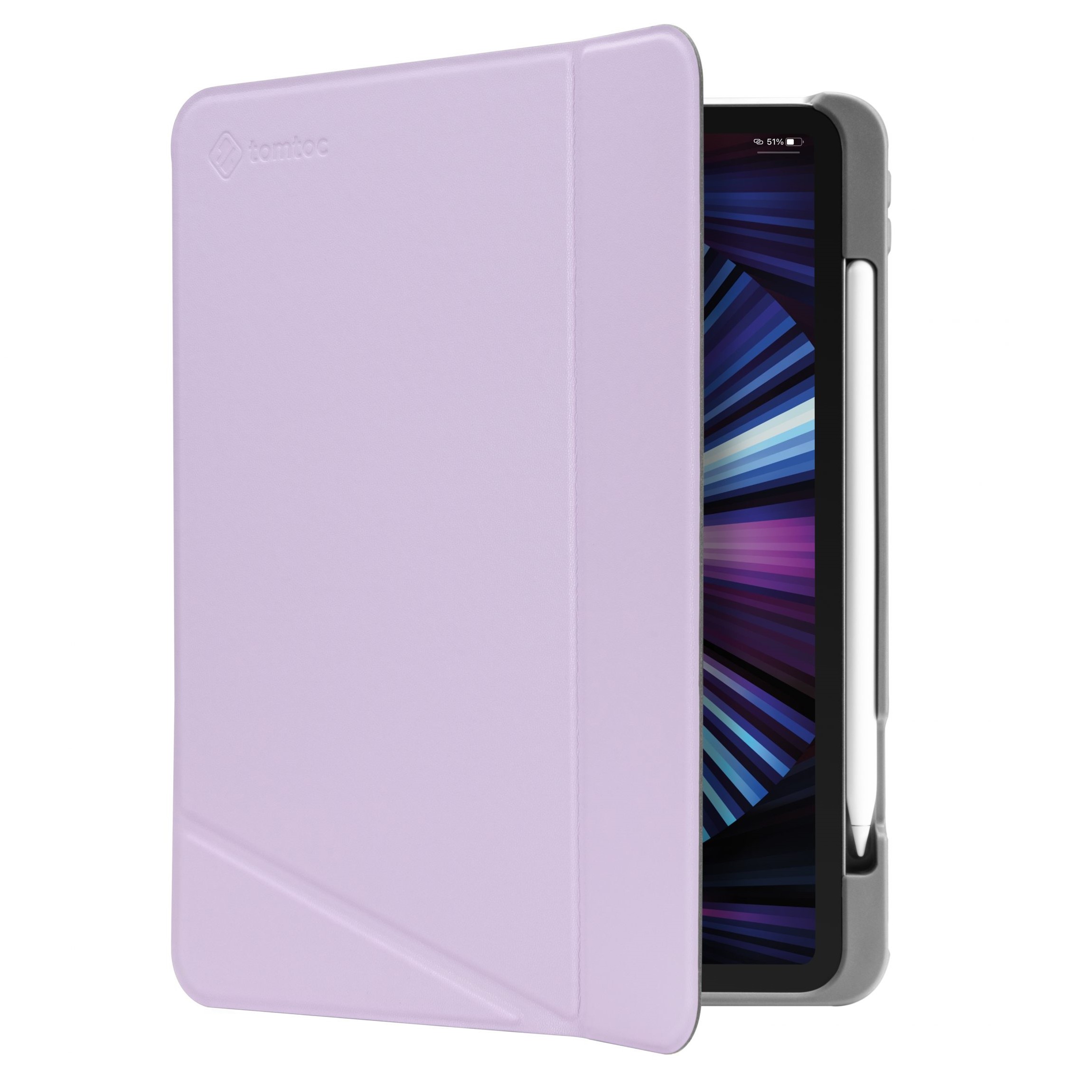BAO DA TOMTOC FOR IPAD PRO 12.9 INCH 2021 TỪ TÍNH ĐA GÓC VERTICAL HỖ TRỢ SẠC KHÔNG DÂY APPLE PENCIL B02-008 - HÀNG CHÍNH HÃNG