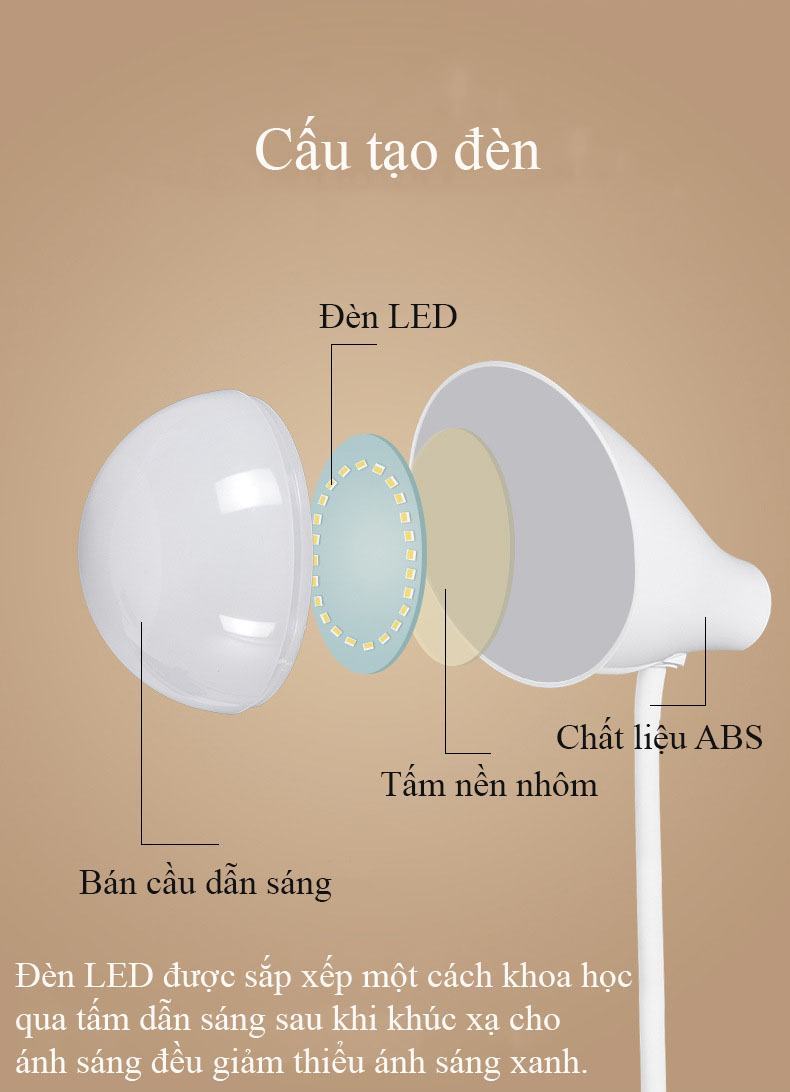 Đèn Bàn Học Đọc Sách Cao Cấp, Đèn Bàn Làm Việc Sang Trọng (Học Sinh, Sinh Viên, Văn Phòng) LED Chống Cận 03 Chế Độ Ánh Sáng Bảo Vệ Mắt Có Hộp Bút Và Giá Để Điện Thoại - Hàng Chính Hãng - VinBuy