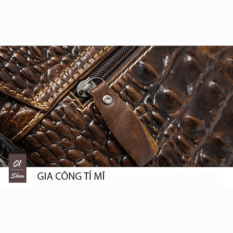 Túi đeo chéo nam DA BÒ THẬT – BEE GEE DCN9346