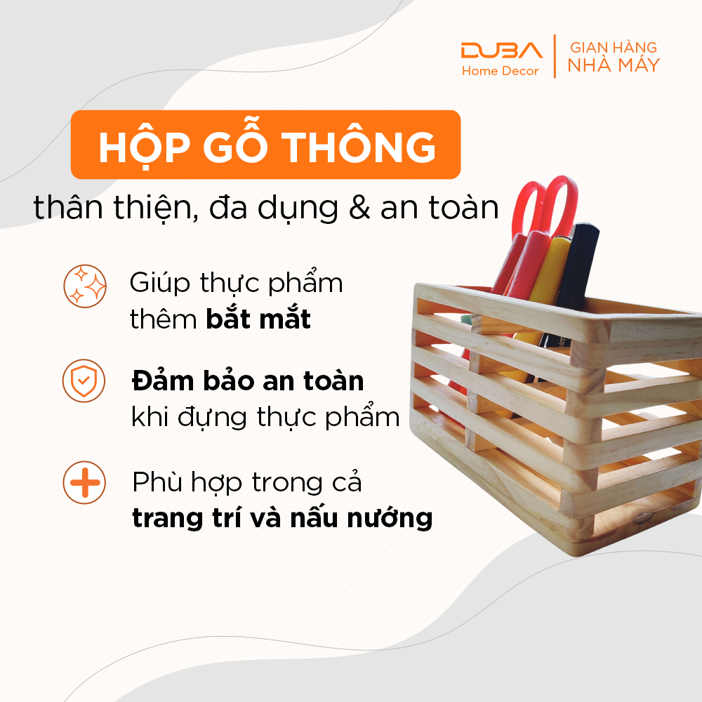 Hộp đựng bút để bàn, ống cắm bút viết văn phòng phẩm, ống cắm đũa bằng gỗ tự nhiên chuẩn xuất khẩu - DUBA