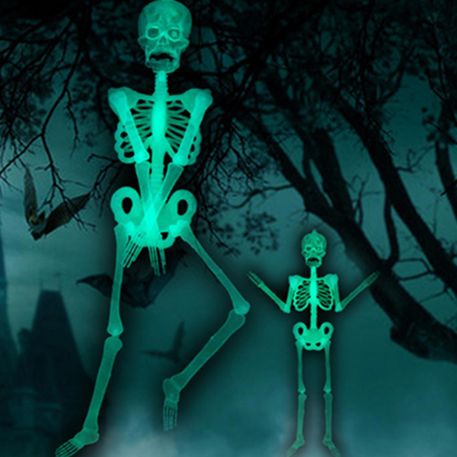 Set 2 Phụ Kiện Bộ Xương Có Đèn Phát Sáng Trang Trí Halloween