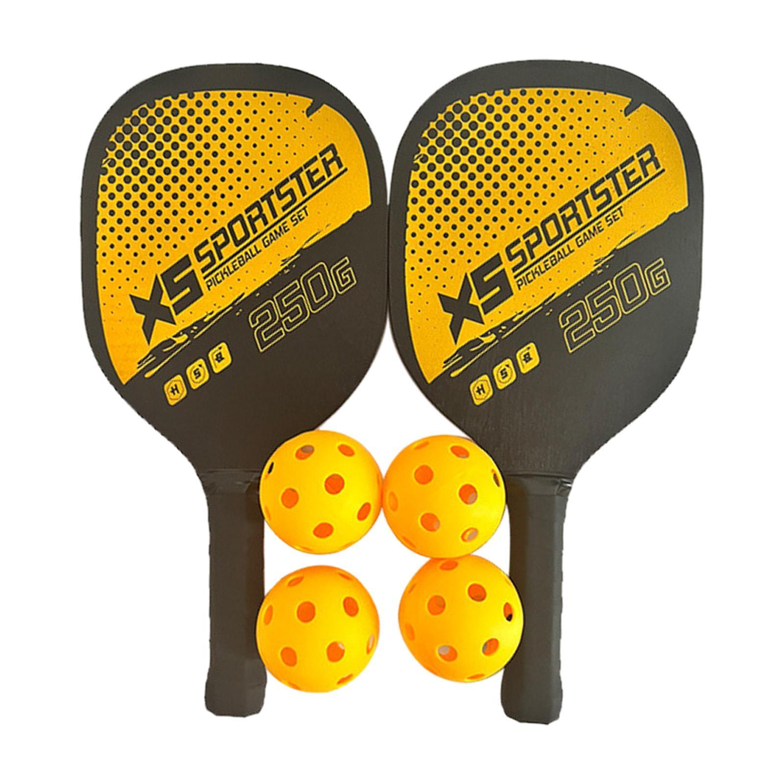 Pickleball Rackets Pickleball Paddles Wood Portable Durable Non Slip Handle with Storage Bag 4 Balls for Adults Player Training Sports Gifts