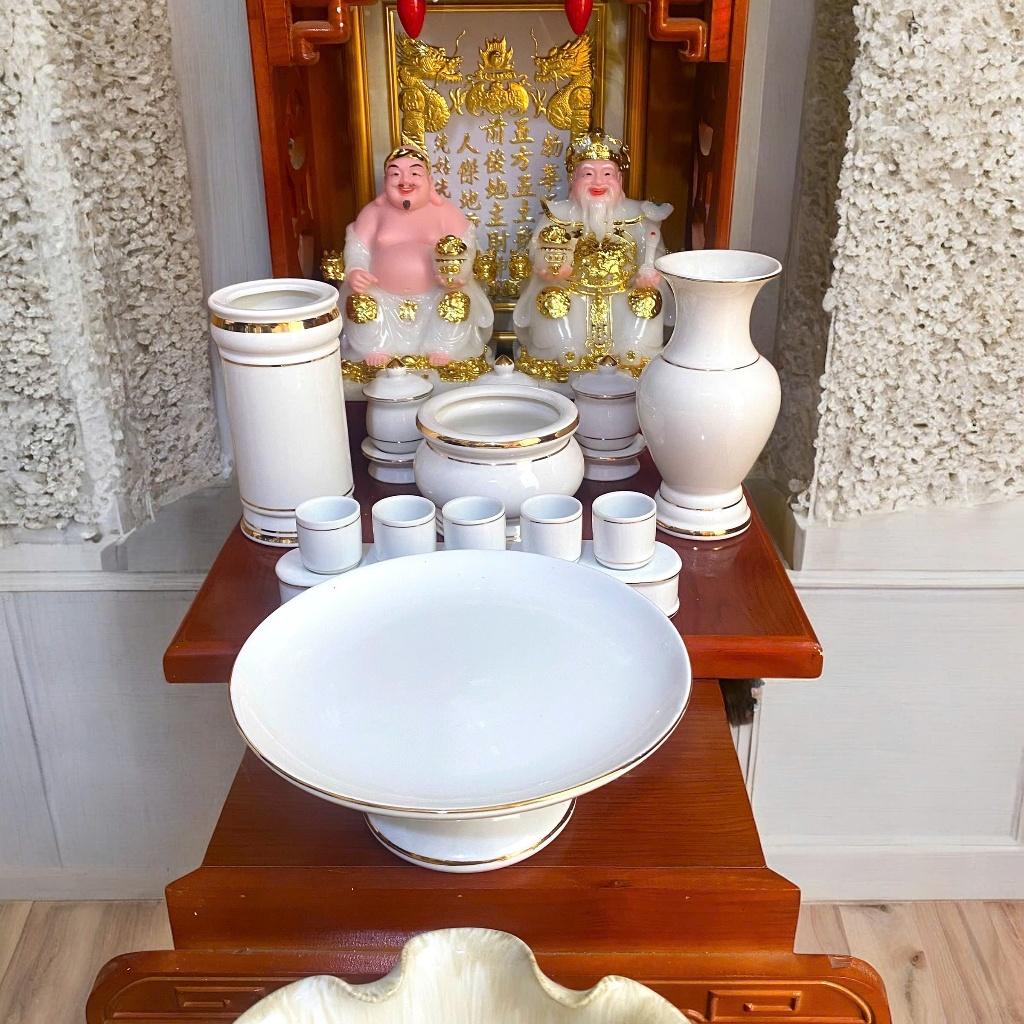 Set ban thần tài sứ trắng RỒNG VIỆT, bộ thờ thần tài đầy đủ cho gia chủ mệnh kim, thuỷ