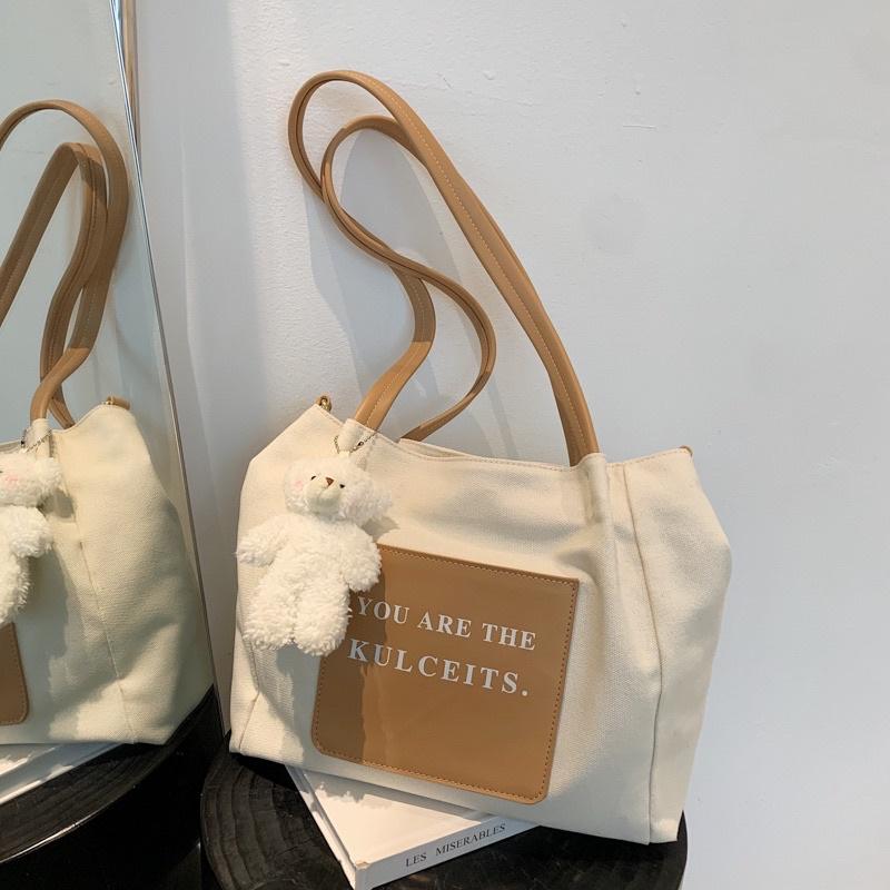 Túi tote túi đeo vai đi học vừa A4 chất liệu vải bố chắc chắn túi ví Alicehousee