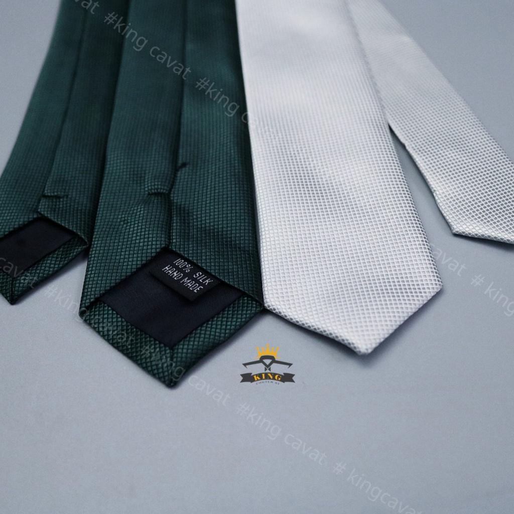 Cà vạt nam cho công sở KING caravat đen vải slik lụa bản nhỏ 6cm style hàn quốc