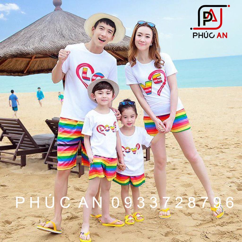 Áo nhóm, gia đình đi biển có cả bộ