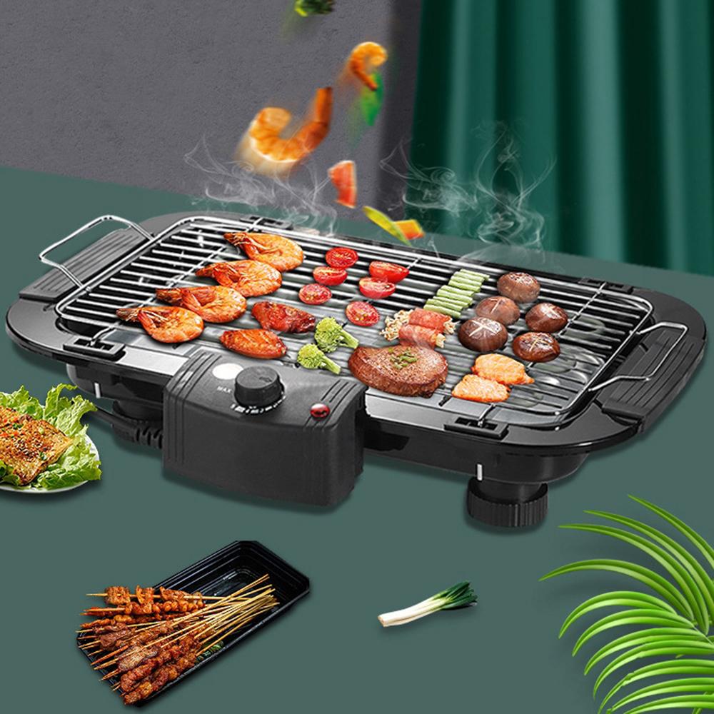 Chảo Nướng Điện Ngoài Trời Bbq Thép Không Gỉ Gia Dụng Đa Chức Năng 2000W Công Suất Cao 50-350 ℃