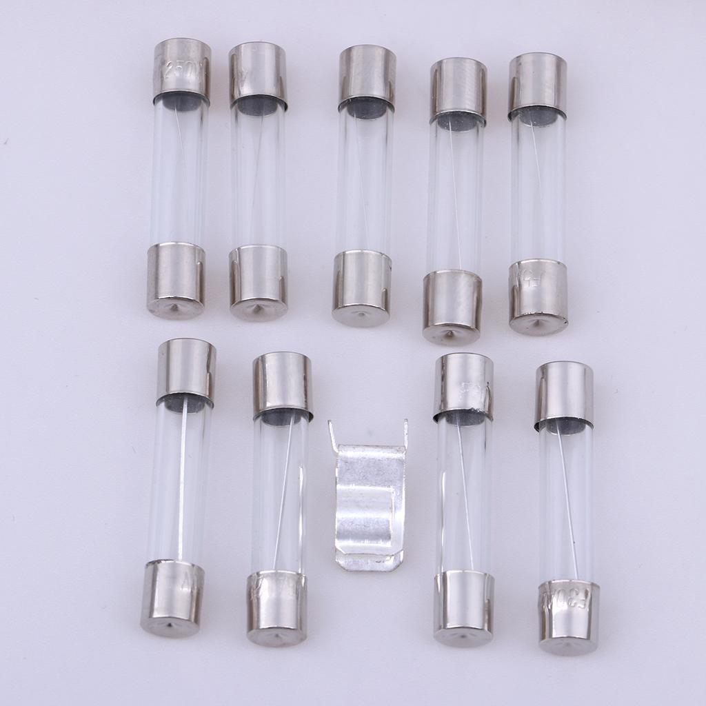 72 Pcs Electronics Quick Blow Glass Tube Fuse Assortment Kit 6*30mm 0.5A~30A