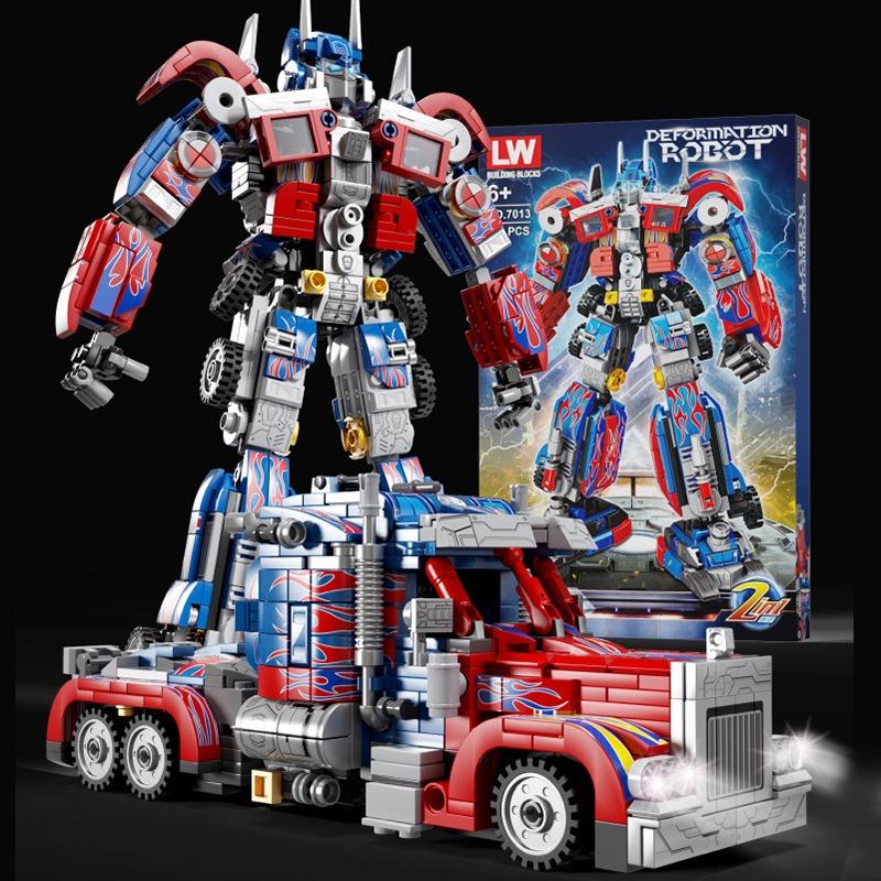 Đồ chơi Lắp ráp Optimus Prime, Lewan LW7013 Autobot Xếp hình thông minh, Mô hình robot siêu nhân