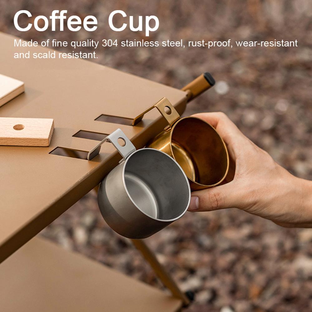 Camping Coffee Cup Outdoor Portable Picnic Cookware Stainless Steel Coffee Cups Hiking Tea Mug Cup