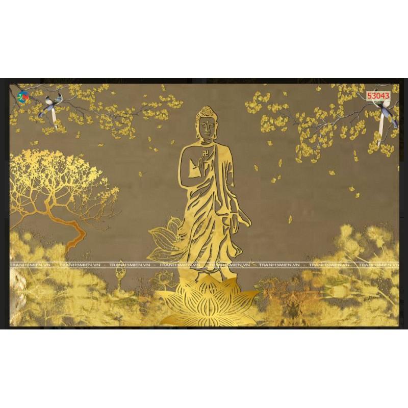 Tranh dán tường phật phòng thờ 3D