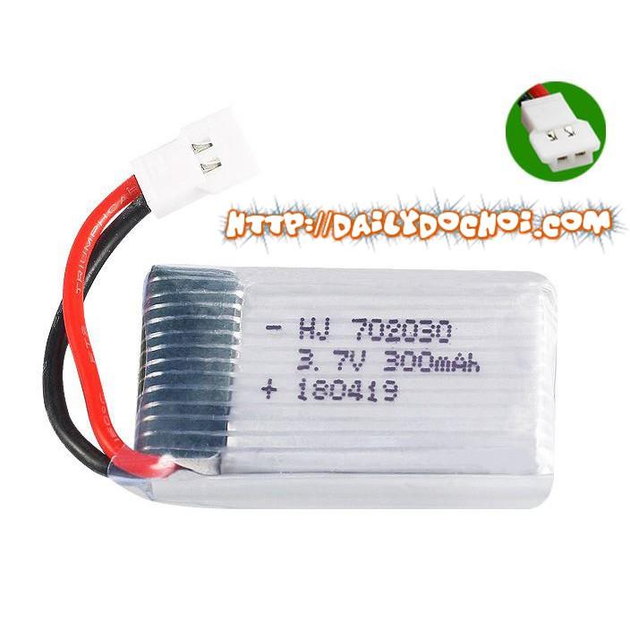 Pin sạc 3.7v dung lượng 300mAh chân cắm trắng dẹt p2.54