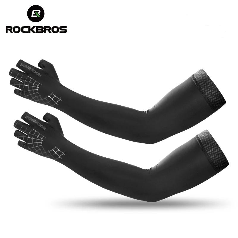 ROCKBROS Đi Xe Đạp Nữ Tay Thể Thao Ngoài Trời Cánh Tay Nữ Tay Chống Nắng Tia UV Cánh Tay Tay Băng Vải Chạy Đi Xe Đạp Vòng Tay Kèm Nhẫn Găng Tay