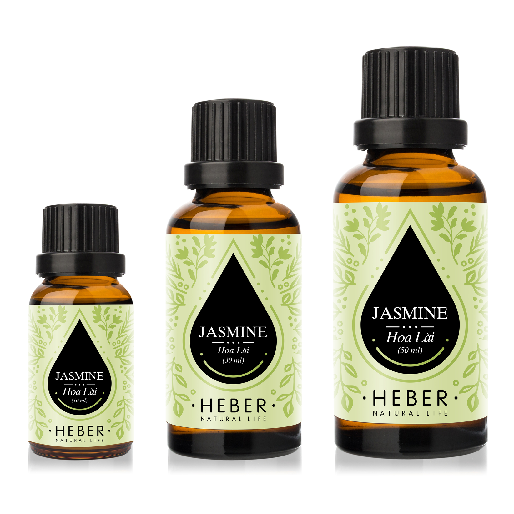 Tinh Dầu Hoa Lài Jasmine Essential Oil Heber | 100% Thiên Nhiên Nguyên Chất Cao Cấp | Nhập Khẩu Từ Ấn Độ | Kiểm Nghiệm Quatest 3 | Xông Thơm Phòng | Hương Dịu Nhẹ