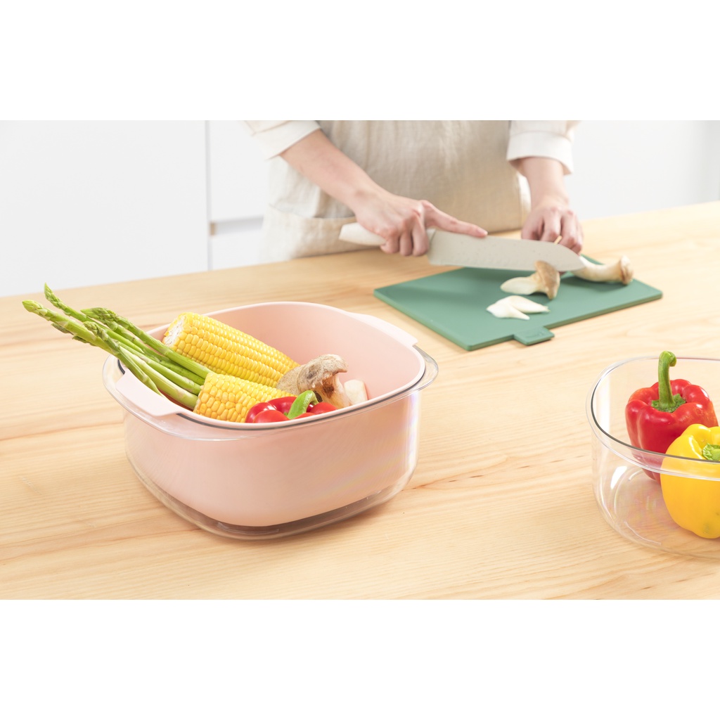 Bộ thau rổ vuông Yoko 23cm - 27cm - Chính hãng Inochi, tiêu chuẩn Nhật Bản