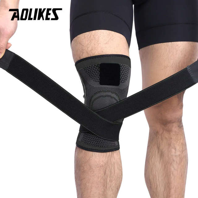 Đai Bảo Vệ Đầu Gối Chuyên Nghiệp Thoáng Khí Có Dây Đai Cuốn Chắc Chắn Breathable Sport knee support AOLIKES YE-7720 - Hàng Chính Hãng