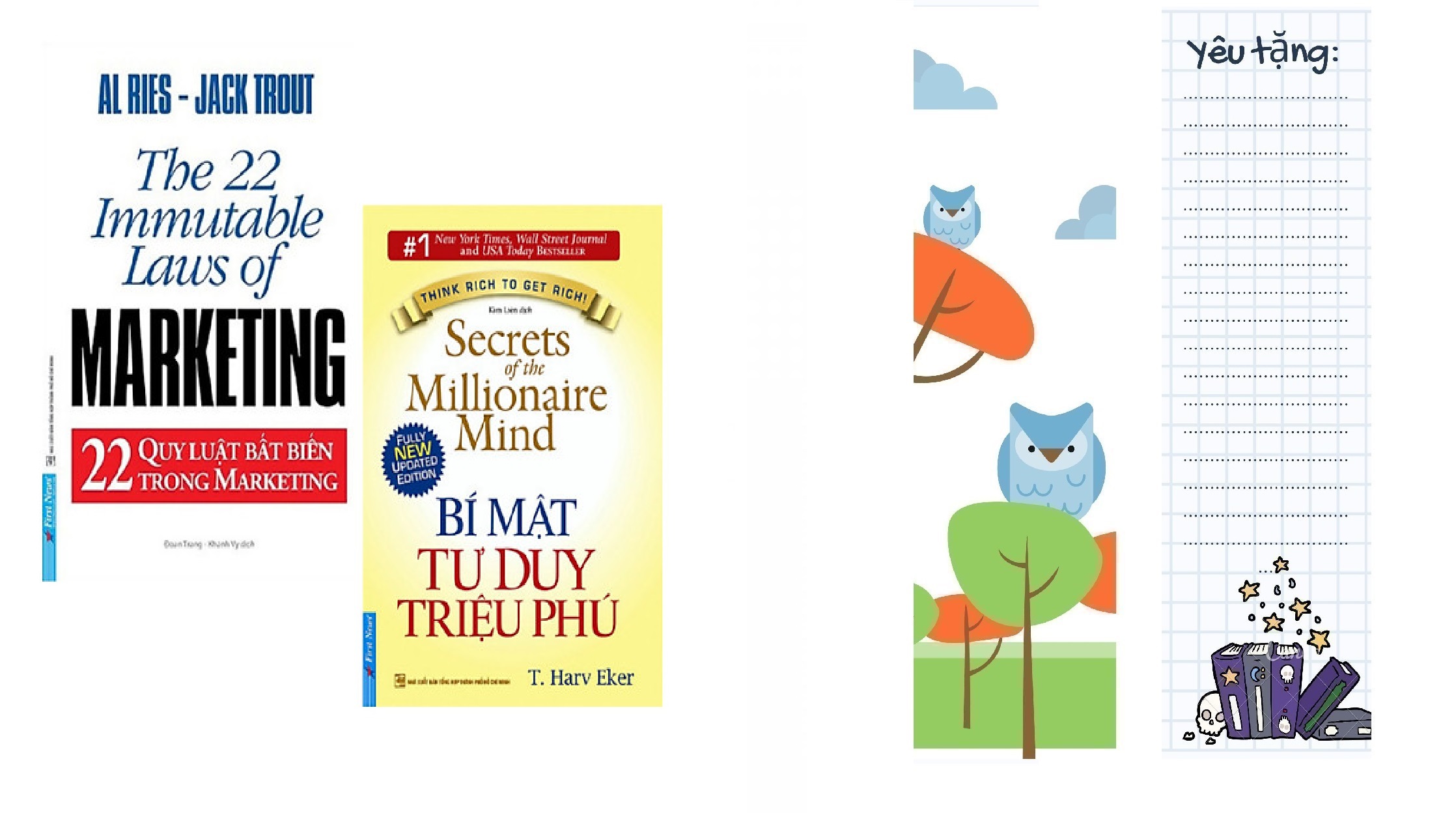 Combo sách Làm giàu: Bí mật tư duy triệu phú + 22 quy luật bất biến trong marketing ( Tặng kèm bookmark Thiết kế)