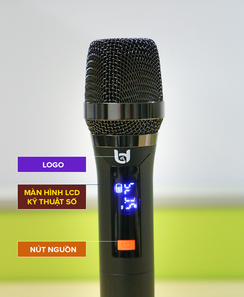 Micro Không Dây B&amp;D Hát Karaoke Cực Hay Model WR20A &amp; WR20, Tần Số UHF, Tùy Chỉnh Âm Lượng - Hàng Chính Hãng