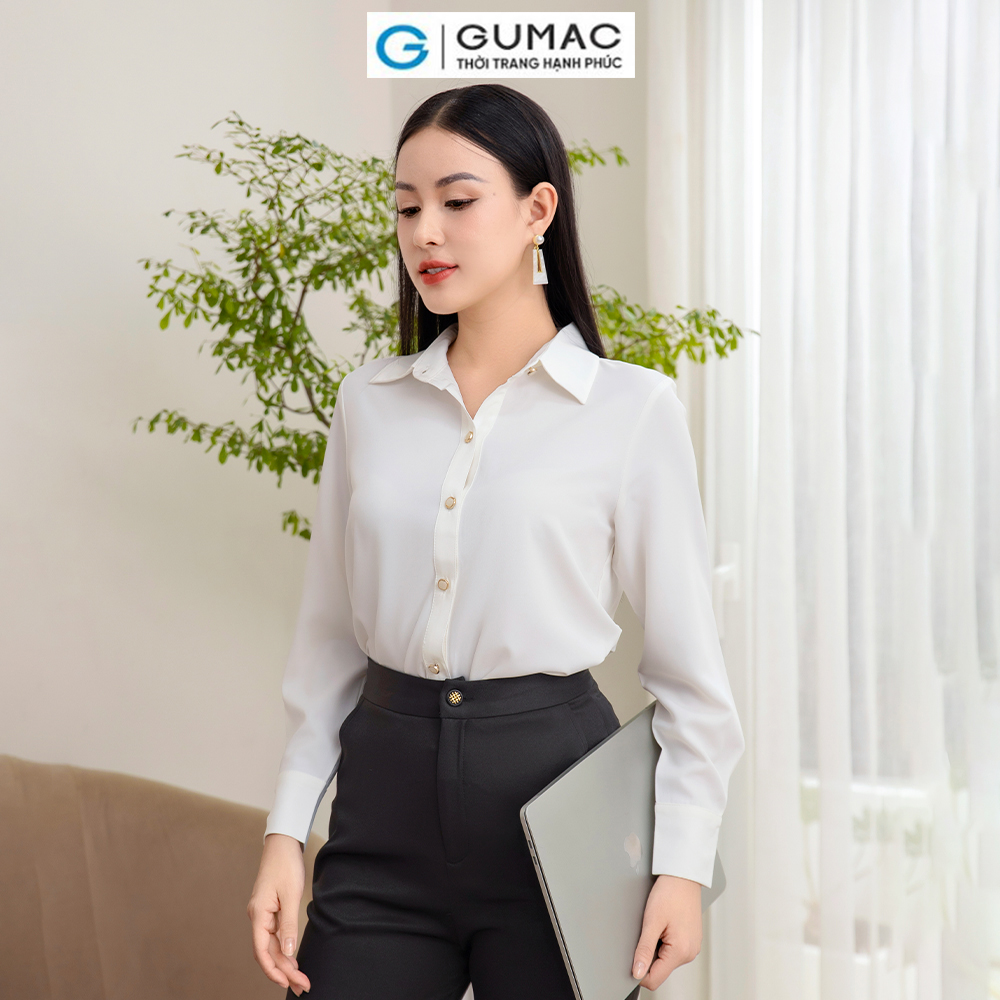 Áo sơ mi nẹp tròn AD11063 thời trang GUMAC