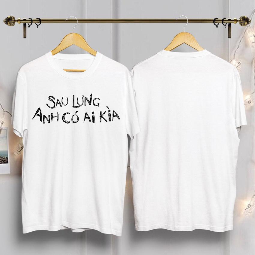 Áo thun, áo phông in hình nam nữ form rộng in hình sau lưng anh có ai kìa-TNOA001