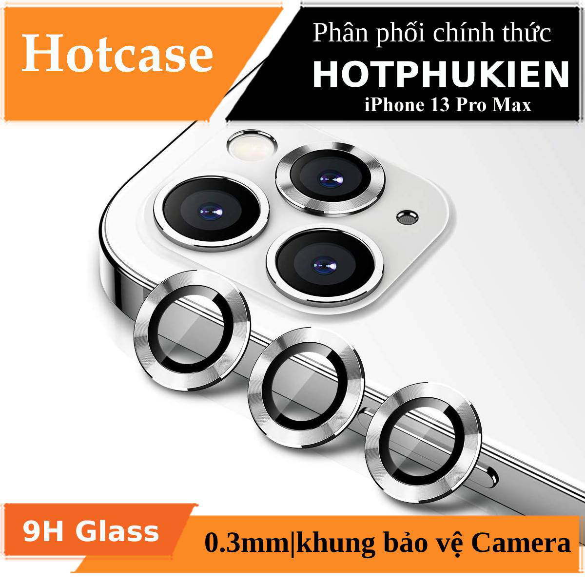 Bộ miếng dán kính cường lực Camera dành cho iPhone 13 Pro Max hiệu HOTCASE Kuzoom Lens Ring mang lại khả năng chụp hình sắc nét full HD - Hàng nhập khẩu