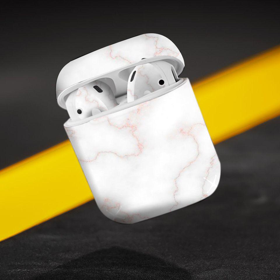 Miếng dán skin cho AirPods in hình đá hồng - dah003 (AirPods ,1 2, Pro, TWS, i12)