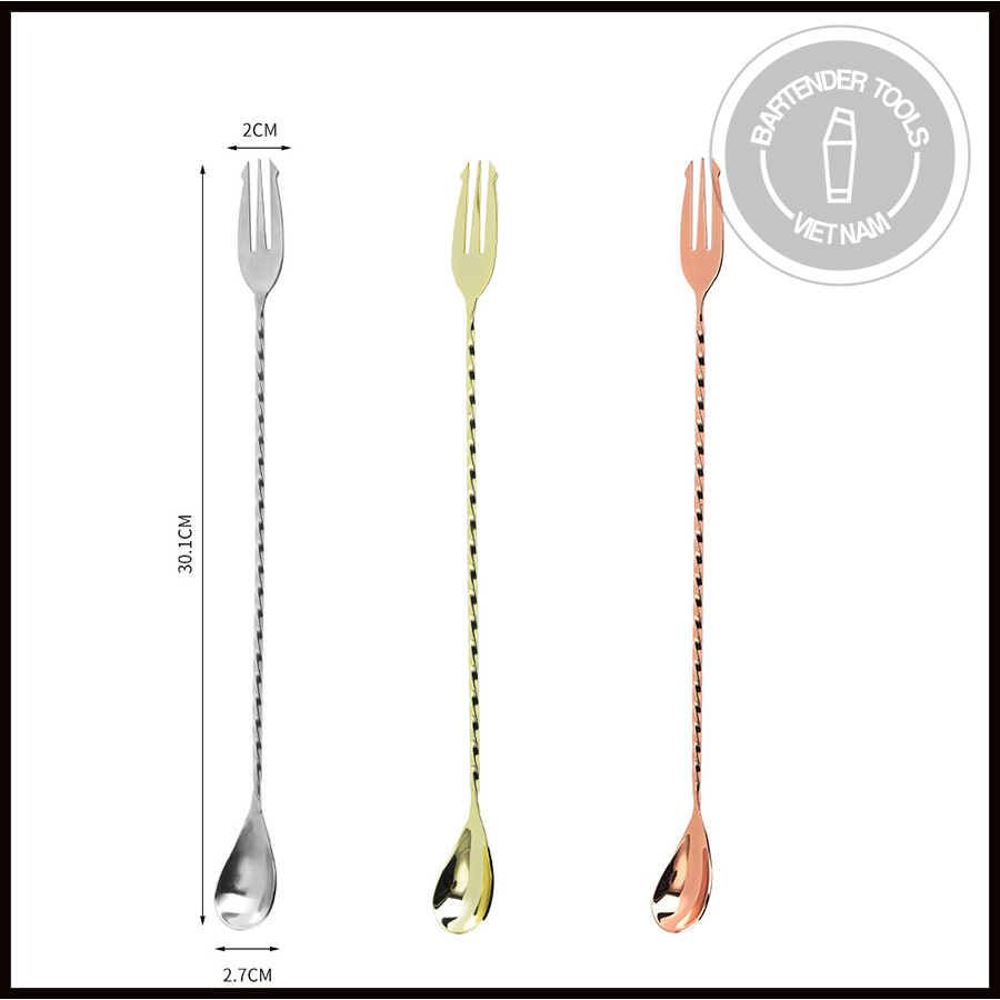 Thìa pha chế quầy bar inox -bar spoon