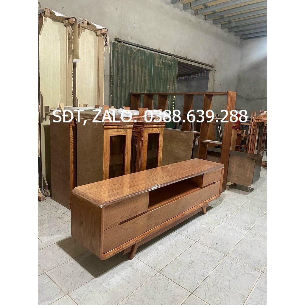 Kệ tivi bom, gỗ sồi dài 2m, 2m2, 2m4