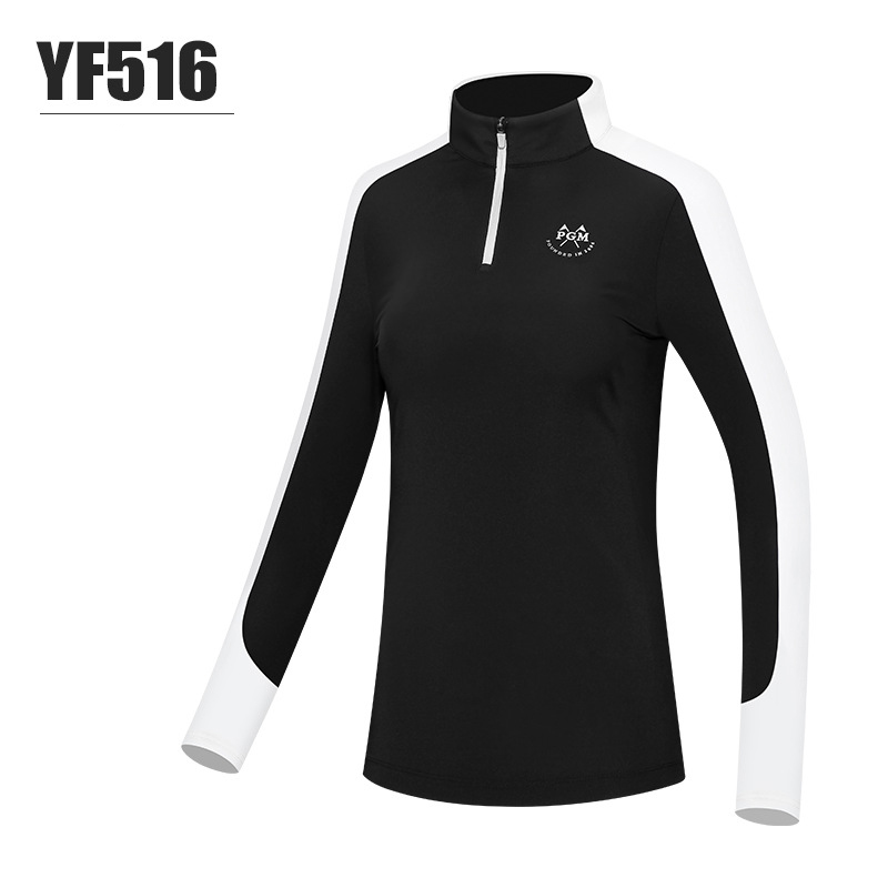 Áo dài tay golf nữ PGM - YF516 - Mẫu áo dài tay viền đen bên tay áo tạo sự thon gọn cho người mặc